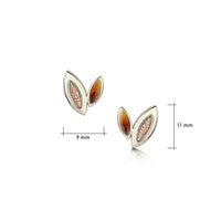Seasons Autumn Enamel Petite Stud Earrings in 18ct White & Rose Gold by Sheila Fleet Jewellery