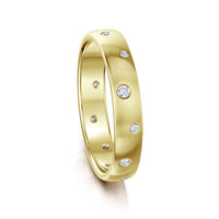 Traditional 12-diamond 4mm Constellation Ring in 18ct Yellow Gold by Sheila Fleet Jewellery