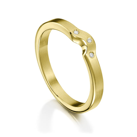 Diamond Arch Wedding Band in 18ct Yellow Gold (to match DR177) by Sheila Fleet Jewellery