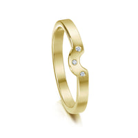 Diamond Arch Wedding Band in 18ct Yellow Gold (to match DR179) by Sheila Fleet Jewellery