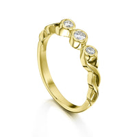 Celtic Trilogy Diamond Ring in 18ct Yellow Gold by Sheila Fleet Jewellery