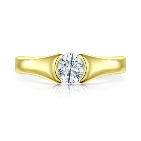 Venus 0.5ct Solitaire Diamond Ring in 18ct Yellow Gold by Sheila Fleet Jewellery