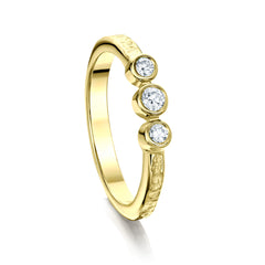 Matrix Diamond Trilogy Ring in 18ct Yellow Gold by Sheila Fleet Jewellery