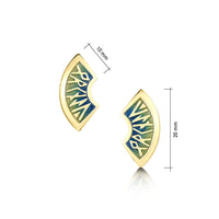 Runic 'Orkney' Small Enamel Stud Earrings in 18ct Yellow Gold