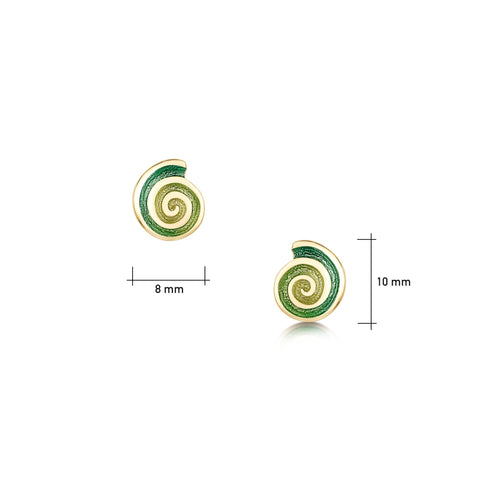 Skara Spiral Small Stud Earrings in 18ct Yellow Gold by Sheila Fleet Jewellery