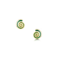 Skara Spiral Small Stud Earrings in 18ct Yellow Gold by Sheila Fleet Jewellery