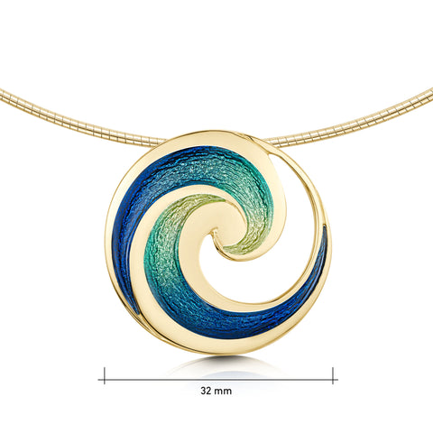 Pentland Enamel Necklace in 18ct Yellow Gold by Sheila Fleet Jewellery