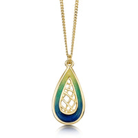 Tidal Treasures Small Enamel Pendant in 18ct Yellow Gold by Sheila Fleet Jewellery