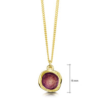 Lunar 18ct Yellow Gold Small Pendant Necklace in Plum Enamel