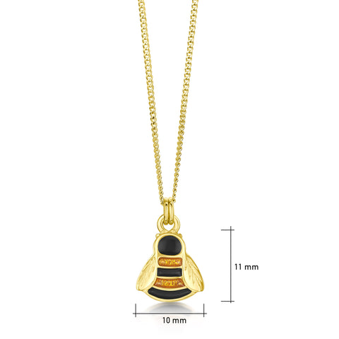 Bumblebee Small Pendant in 18ct Yellow Gold