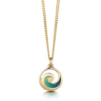 Pentland Enamel Small Pendant Necklace in 18ct Yellow Gold