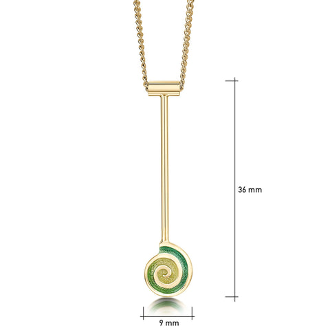 Skara Spiral Long Pendant Necklace in 18ct Yellow Gold by Sheila Fleet Jewellery