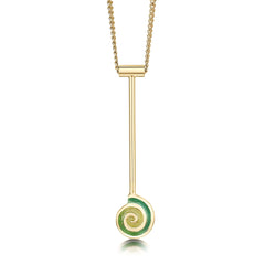 Skara Spiral Long Pendant Necklace in 18ct Yellow Gold by Sheila Fleet Jewellery