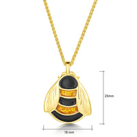 Bumblebee Enamel Dress Pendant in 18ct Yellow Gold by Sheila Fleet Jewellery