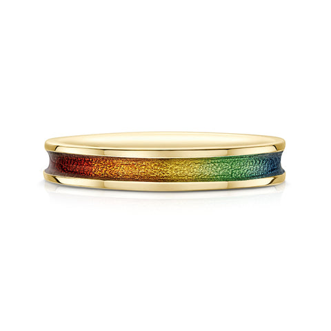 Rainbow Ring in Enamel 18ct Yellow Gold by Sheila Fleet Jewellery