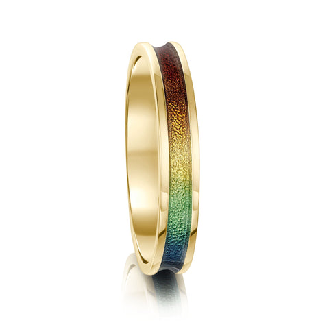 Rainbow Ring in Enamel 18ct Yellow Gold by Sheila Fleet Jewellery