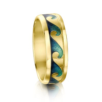 Breckon Enamel Dress Ring in 18ct Yellow Gold by Sheila Fleet Jewellery
