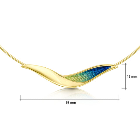 Flight Enamelled Dress Necklace in 18ct Yellow Gold