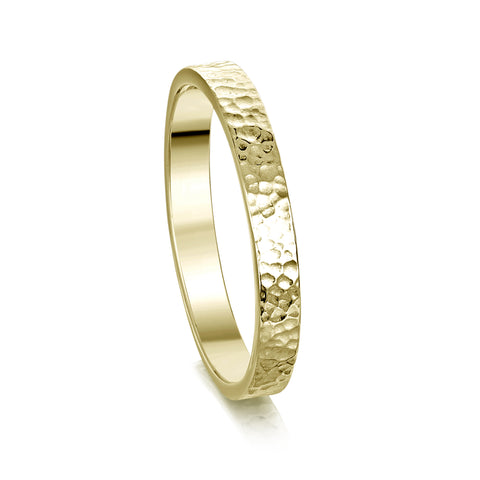 Honeycomb 3mm Textured Ring in 18ct Yellow Gold by Sheila Fleet Jewellery