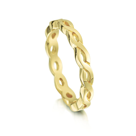 Celtic Twist Band in 18ct Yellow Gold by Sheila Fleet Jewellery