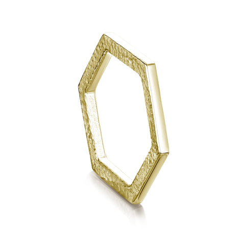 Honeycomb Hexagon Ring in 18ct Yellow Gold by Sheila Fleet Jewellery