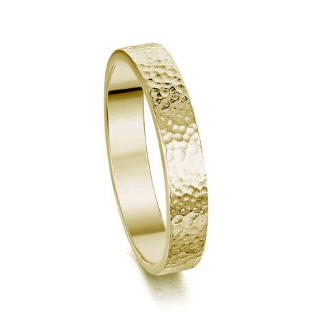 Honeycomb 4mm Textured Ring in 18ct Yellow Gold by Sheila Fleet Jewellery