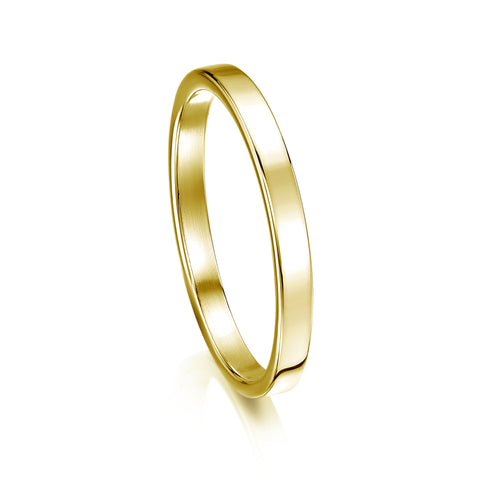 Contemporary 2mm Wedding Ring in 18ct Yellow Gold by Sheila Fleet Jewellery