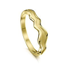 River Ripples Ring in 18ct Yellow Gold by Sheila Fleet Jewellery