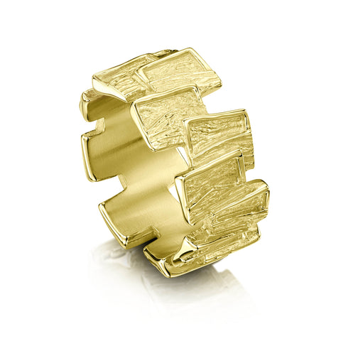 Flagstone Ring in 18ct Yellow Gold by Sheila Fleet Jewellery