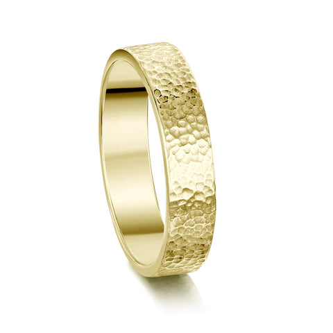 Honeycomb 5mm Textured Ring in 18ct Yellow Gold by Sheila Fleet Jewellery