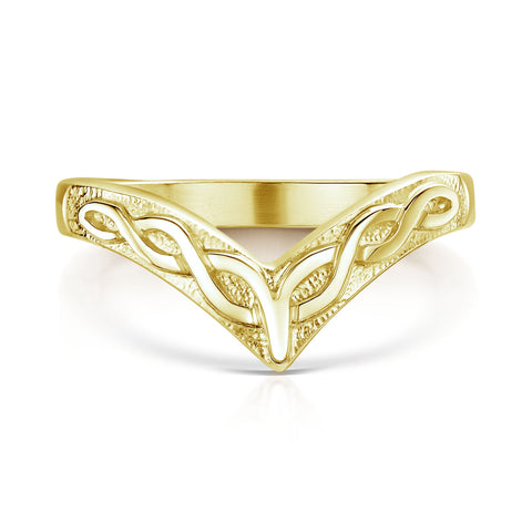 Wishbone Celtic Ring in 18ct Yellow Gold by Sheila Fleet Jewellery