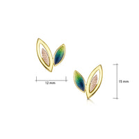 Seasons Spring Enamel Small Stud Earrings in 18ct Yellow & Rose Gold by Sheila Fleet Jewellery