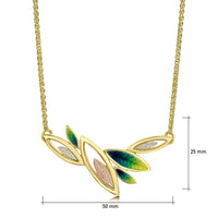 Seasons Spring Enamel Necklace in 18ct Yellow, White & Rose Gold by Sheila Fleet Jewellery