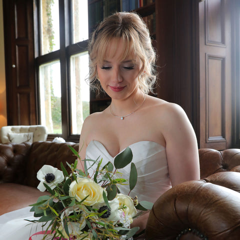 Cubic Zirconia Solitaire Necklace in Sterling Silver