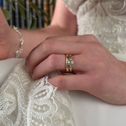 Matrix 0.40ct Diamond Ring in 9ct Yellow Gold by Sheila Fleet Jewellery