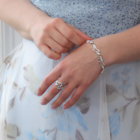 Seasons Sterling Silver Bracelet in Winter Enamel