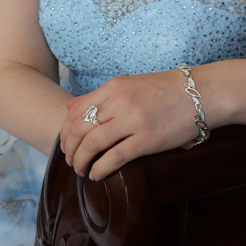Seasons Sterling Silver Bracelet in Winter Enamel