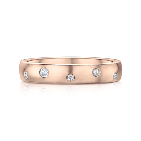 Traditional 12-diamond 4mm Constellation Ring in 9ct Rose Gold by Sheila Fleet Jewellery