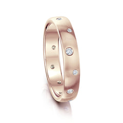 Traditional 12-diamond 4mm Constellation Ring in 9ct Rose Gold by Sheila Fleet Jewellery