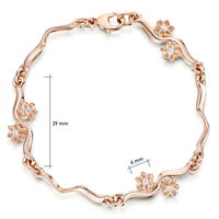 Diamond Daisies 6-flower Bracelet in 9ct Rose Gold by Sheila Fleet Jewellery