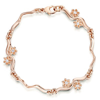 Diamond Daisies 6-flower Bracelet in 9ct Rose Gold by Sheila Fleet Jewellery