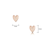 Secret Hearts Diamond Stud Earrings in 9ct Rose Gold by Sheila Fleet Jewellery