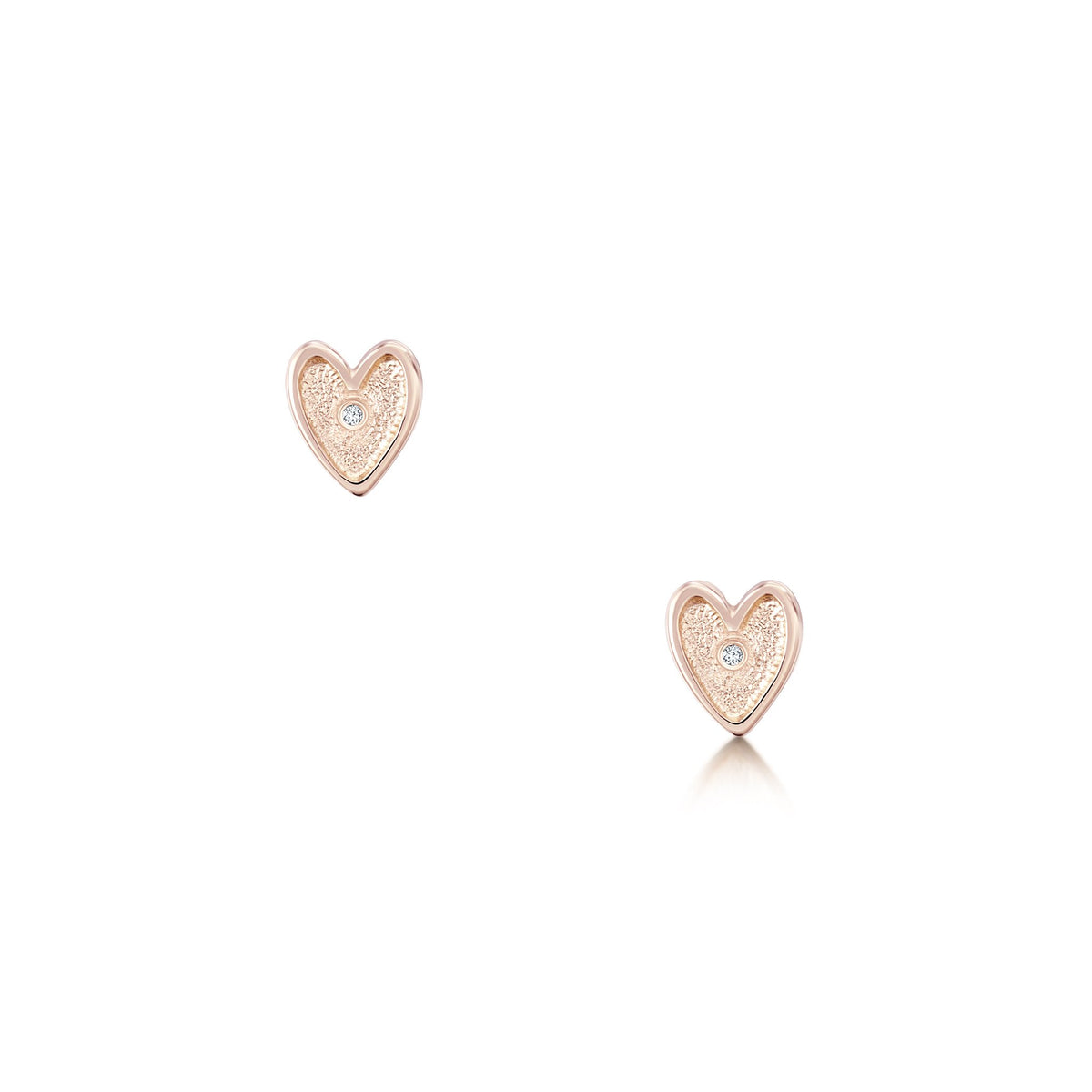 Secret Hearts Diamond Stud Earrings in 9ct Rose Gold – Sheila Fleet ...