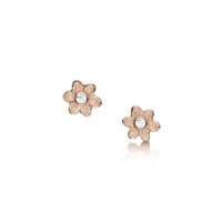 Diamond Daisies Petite Stud Earrings in 9ct Rose Gold by Sheila Fleet Jewellery