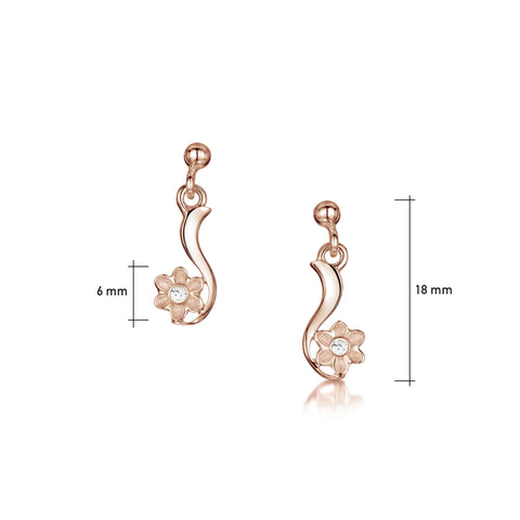 Diamond Daisies 9ct Rose Gold Drop earrings