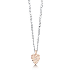 Secret Hearts Diamond Pendant Necklace in 9ct Rose Gold by Sheila Fleet Jewellery