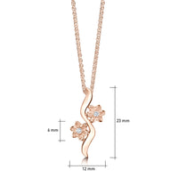 Diamond Daisies 2-flower Pendant in 9ct Rose Gold by Sheila Fleet Jewellery