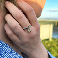 Secret Hearts Diamond Ring in Silver & 9ct Rose Gold by Sheila Fleet Jewellery