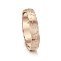 Ogham Small Ring in 9ct Rose Gold with Diamonds by Sheila Fleet Jewellery