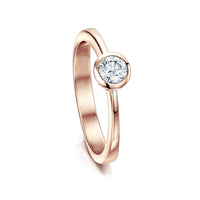 Contemporary 0.25ct Solitaire Diamond Ring in 9ct Rose Gold by Sheila Fleet Jewellery